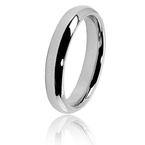 Alliance Jonc Parisien en or blanc large de 4 mm