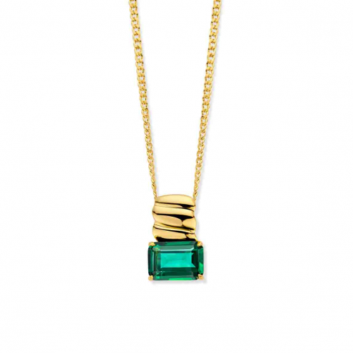 Collier Argent pierre verte - Naiomy