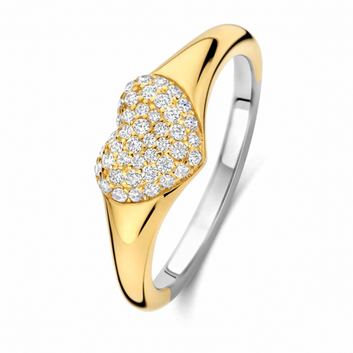 Bague argent - plaqu� or serti d'oxydes - Naiomy