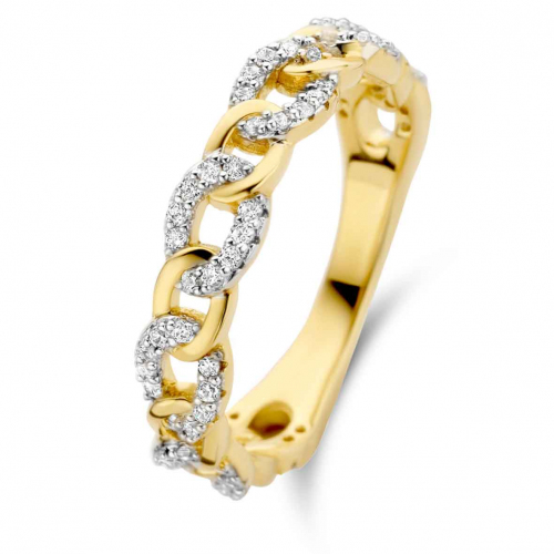 Bague Argent - plaqu or sertie de zirconium - Naiomy
