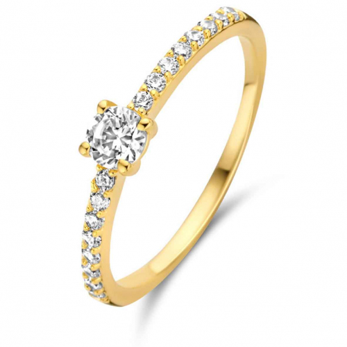 Bague Argent plaqu� or sertie de zirconium Naiomy