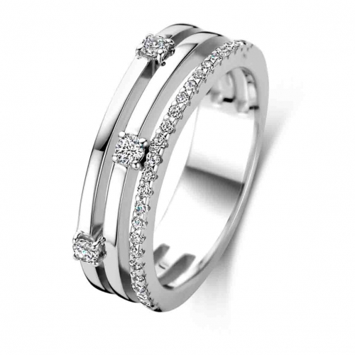 Bague argent sertie de Zirconium  - Naiomy Silver
