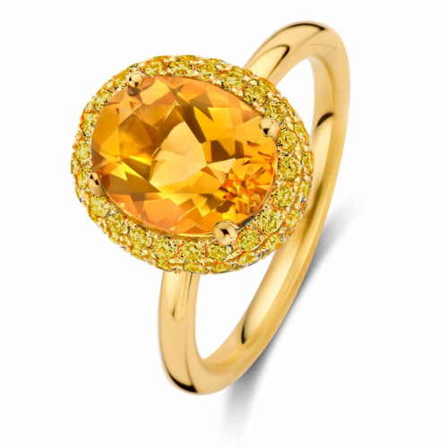 Bague Citrine Orange et Saphir jaune - One More