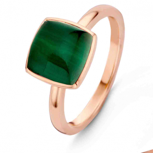 Bague Cristal de Roche sur Malachite One More - Pantelleria