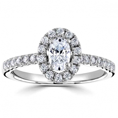 Bague de Fian�ailles Accompagn�e - Diamant cr�e en Laboratoire