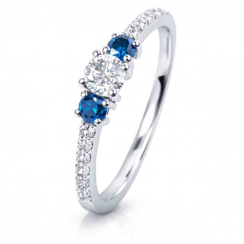 Bague Diamants et Diamants bleus