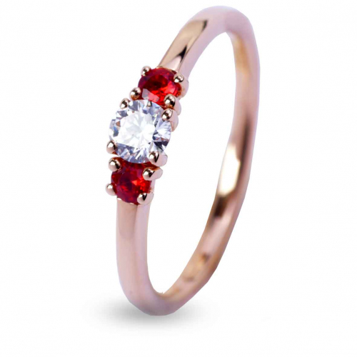 Bague Diamants et Saphirs Rouges