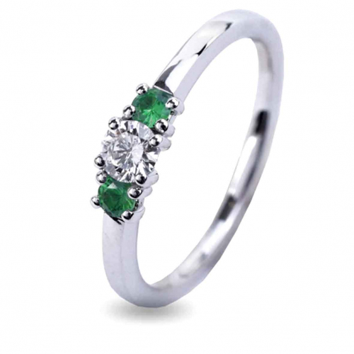 Bague Diamants et Saphirs Verts