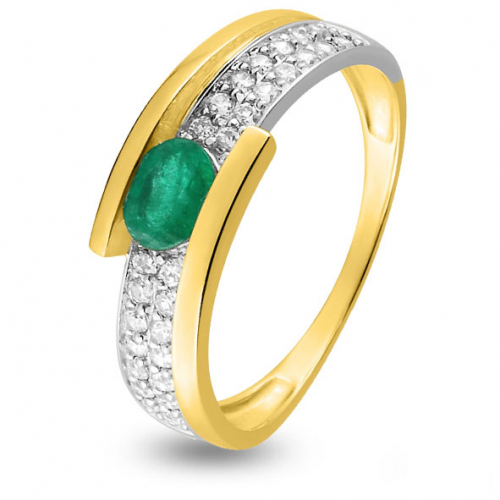 Bague oxyde et Emeraude