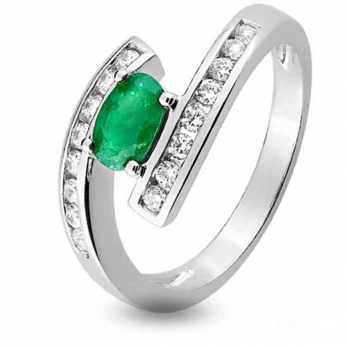 Bague Emeraude et Diamants