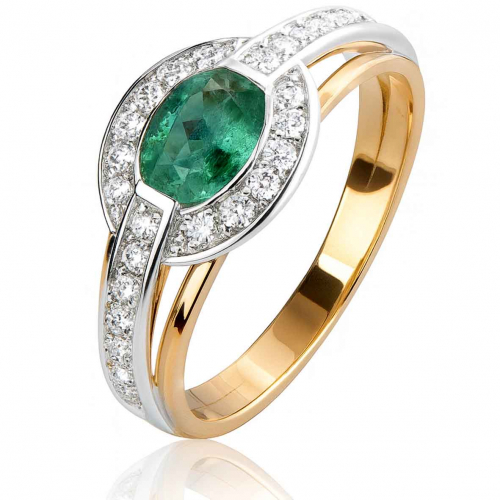 Bague �meraude et diamants