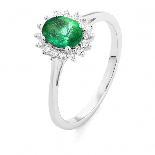 Bague Emeraude et Diamants
