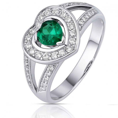 Bague �meraude et diamants