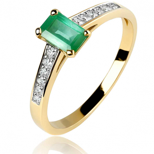 Bague meraude et diamants