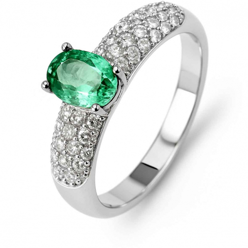 Bague �meraude et diamants