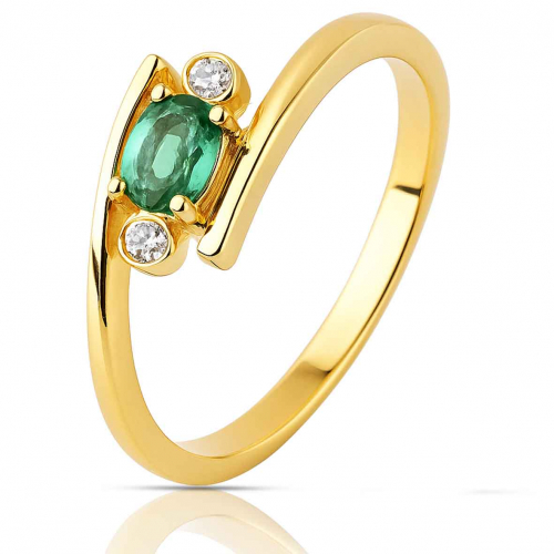 Bague Emeraude et Diamants