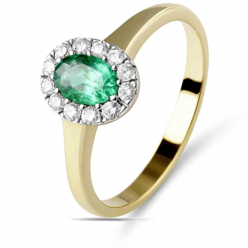 Bague �meraude et diamants