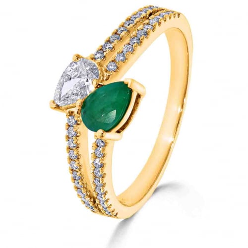 Bague Emeraude et diamants