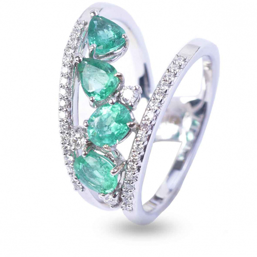 Bague Emeraudes et Diamants