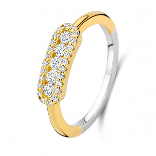 Bague en argent - plaqu or oxydes - Naiomy