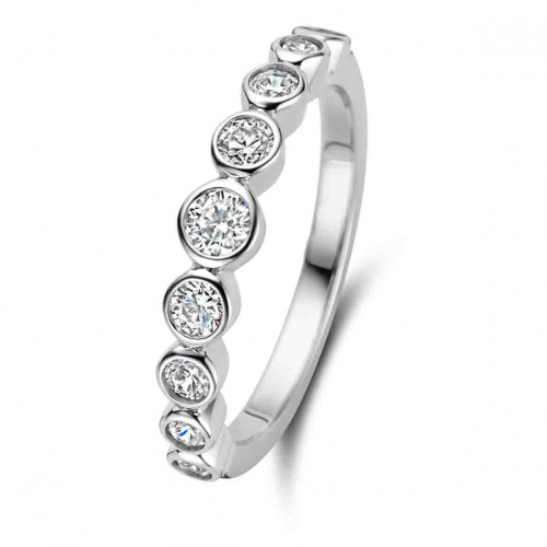 Bague en argent sertie d oxyde de zirconium - Naiomy Silver