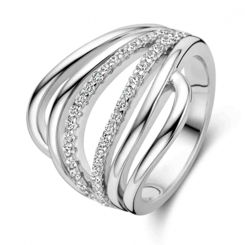 Bague en argent sertie de zirconium Naiomy Silver