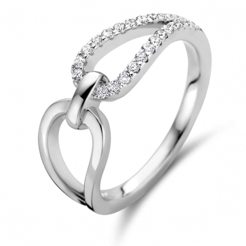Bague en argent sertie de zirconium Naiomy Silver