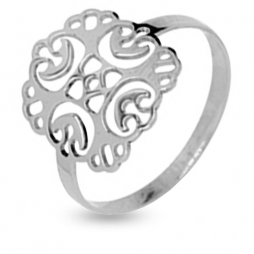 Bague en or blanc 9 carats motif fantaisie