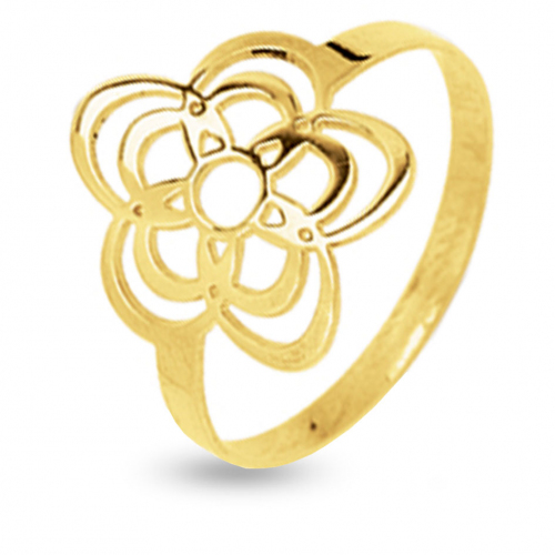Bague en or 9 carats motif fleur