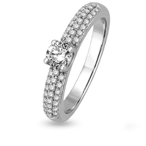 Bague fian�ailles or blanc 