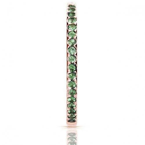 Bague Ischia Basics, saphir vert sur or rose