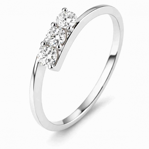 Bague or 3 diamants