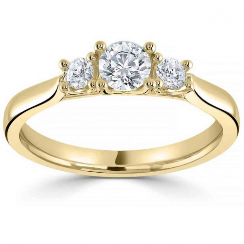 Bague or et diamant trilogie