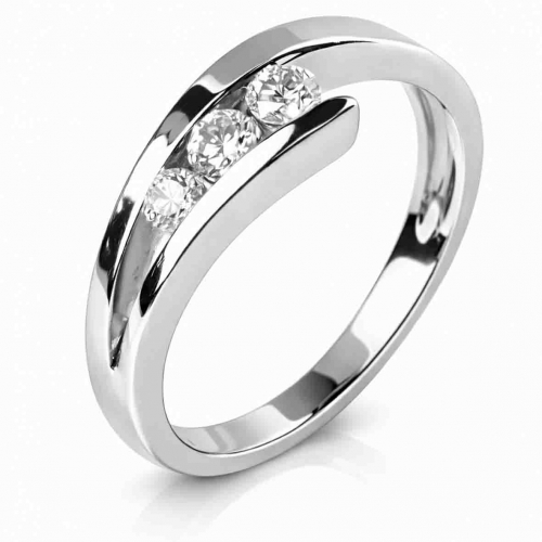 Bague or jaune 3 diamants
