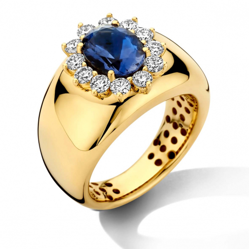 Bague Lolite et diamants