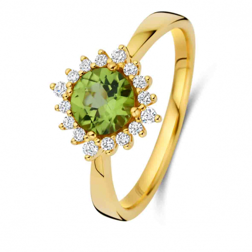 Bague P�ridot et diamants