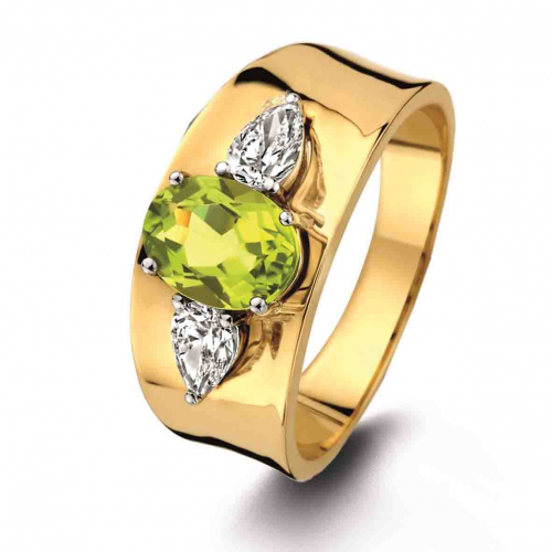 Bague Pridot et diamants