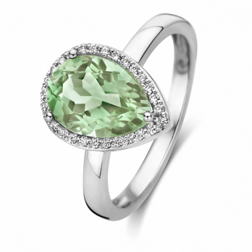 Bague Prasiolite et diamants - One More