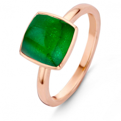 Bague Quartz et Emraude sur nacre One More - Pantelleria