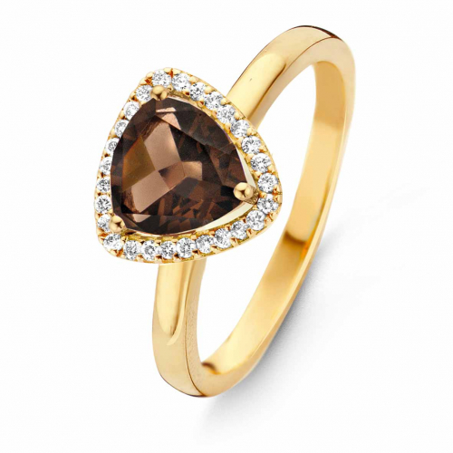 Bague quartz fum� et diamants - One More