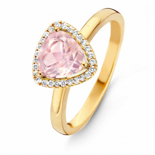 Bague quartz rose et diamants - One More