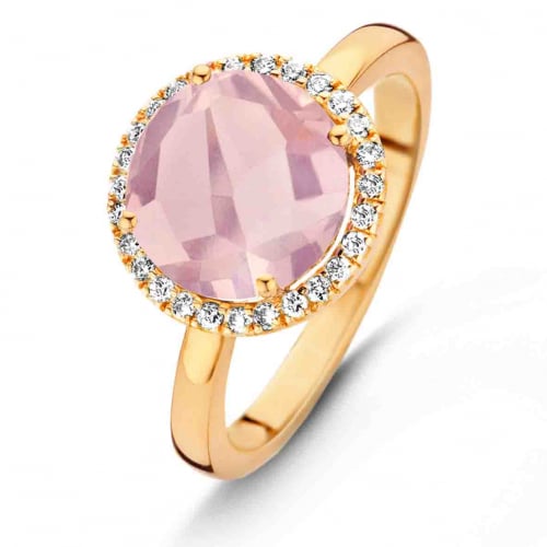 Bague quartz rose et diamants - One More
