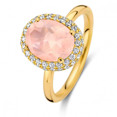 Bague quartz rose et diamants - One More