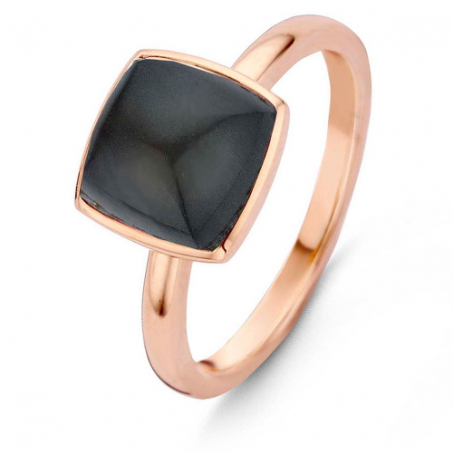 Bague Quartz sur Obsidienne Arc en Ciel One More - Pantelleria