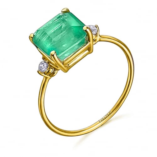 Bague Quartz Vert et Topaze Blanche