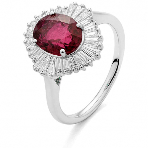 Bague Rubellite et Diamants