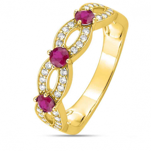 Bague Rubis et Diamants