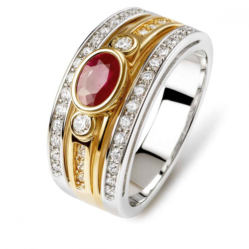 bague rubis et diamants