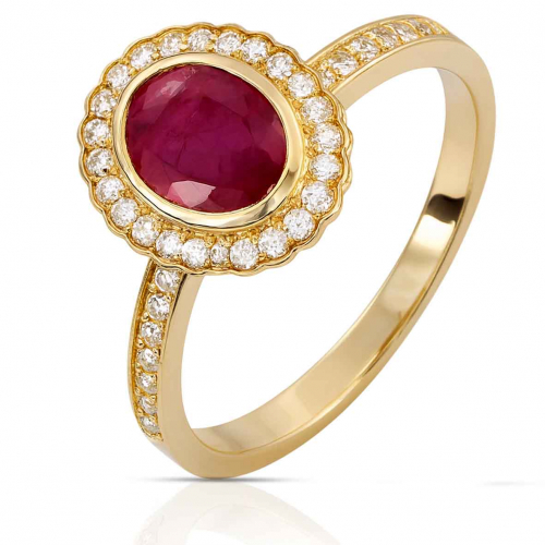 bague rubis et diamants