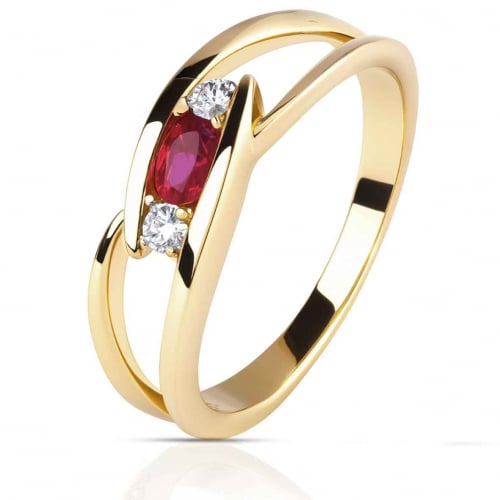 bague rubis et diamants